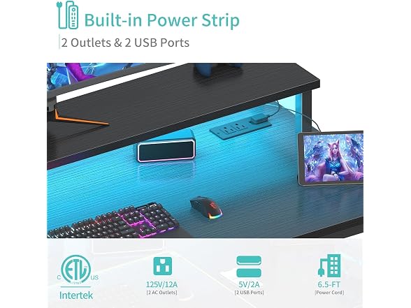 Lufeiya 40in Gaming Desk LED Monitor