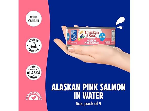 4PK Chicken of the Sea Alaskan Pink Canned Salmon