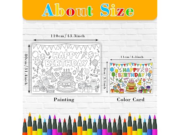 Mchotiy Birthday Giant Coloring Poster