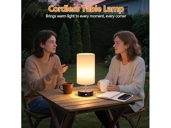 TOBUSA Black Cordless Table Lamp