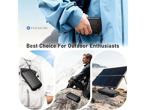 Durecopow Solar Charger Power Bank