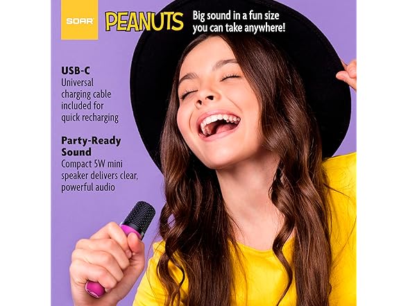 SOAR Peanuts Speaker & 2 Mics Black