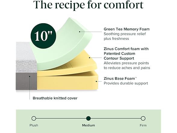 ZINUS 10 Inch Ultima Memory Foam Mattres