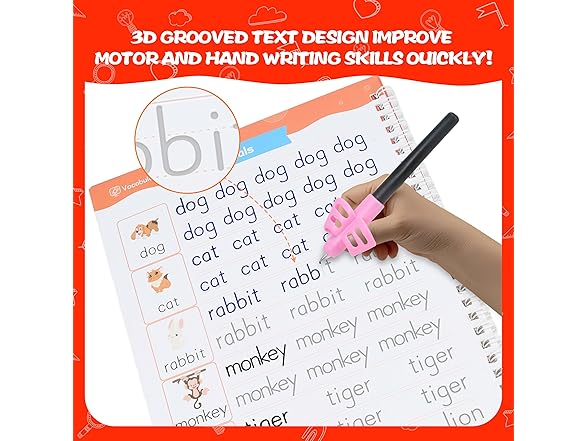 Grooved Writing Practice Books