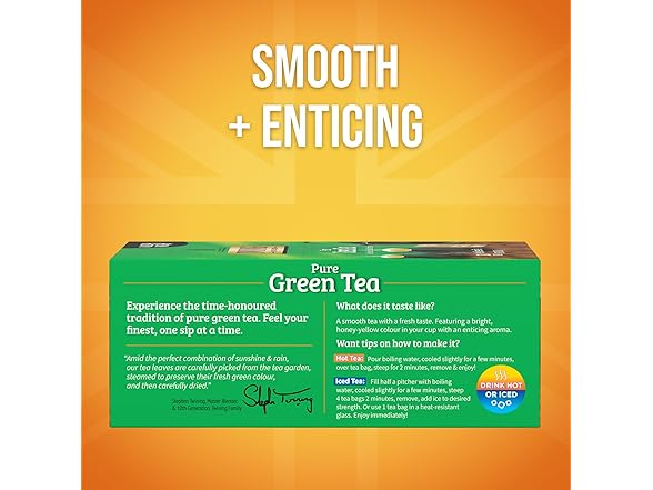 100Ct Twinings Pure Green Tea Individually Wrapped