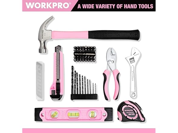 WORKPRO 12V Pink Cordless Drill Driver
