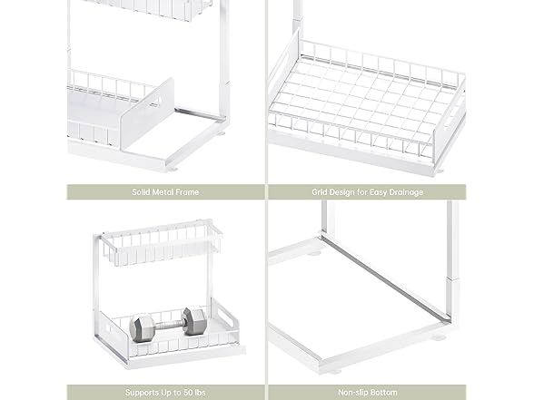 VUSIGN Under Kitchen Sink Organizer 2pk