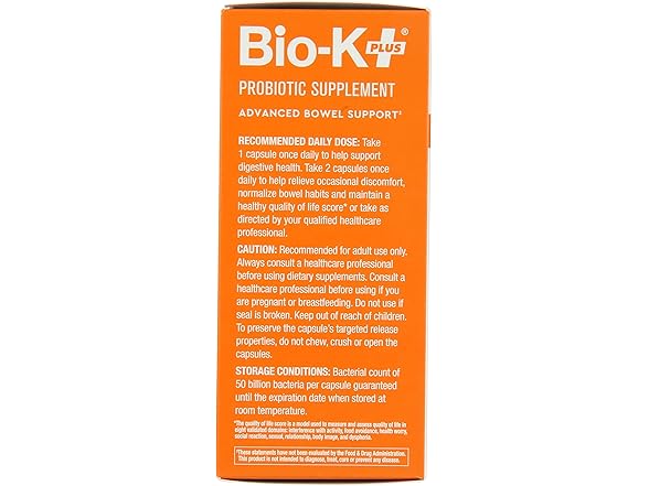 Bio-K Plus PROBIOTIC Bowel Support, 20 Capsules