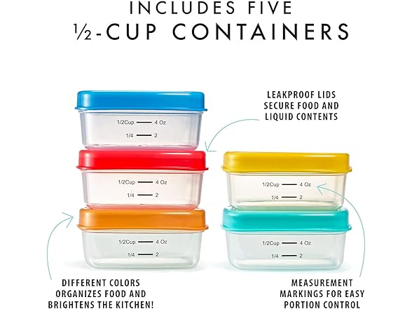 Fit & Fresh Fit & Fresh 1/2-Cup Snack Set, Condiment &