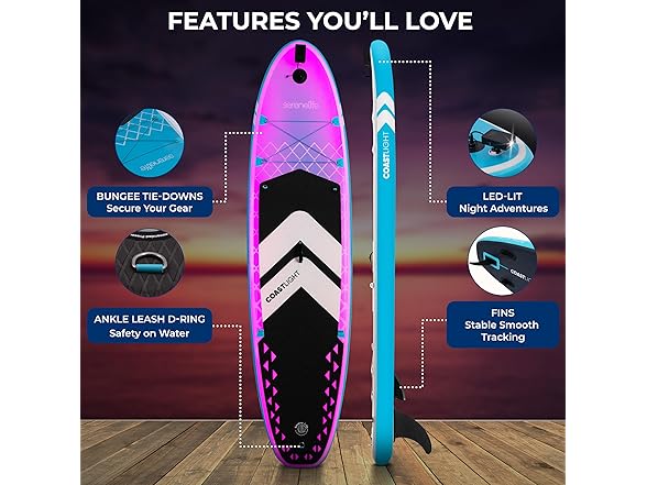 SereneLife 10’6” Inflatable Stand-Up Paddle Board