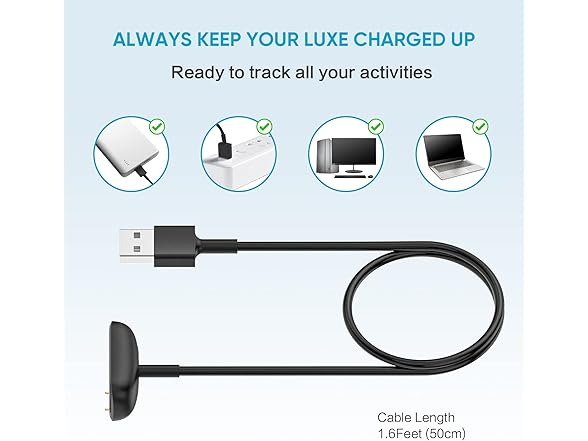 EEweca Charger Cable for Fitbit Luxe
