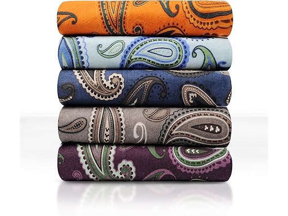 Superior Premium Cotton Flannel Sheets, Grey Paisley