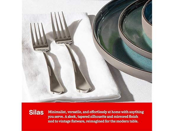 Eater x Zwiesel Fortessa Silas 18/10 Stainless Steel, 20 Piece Flatware Set 