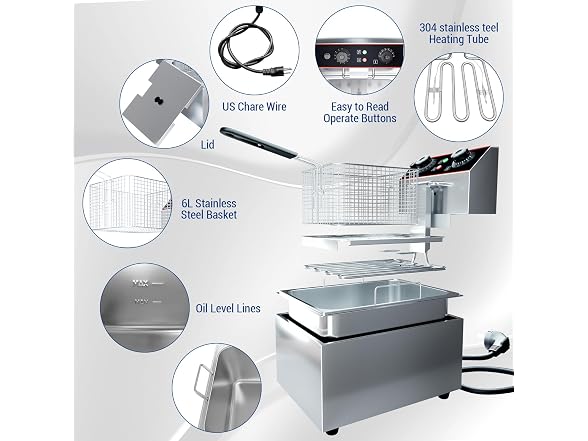 Professional Electric Deep Fryer for Home & Commercial Use – 11 L 