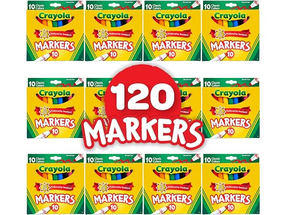 Crayola Broad Line Markers (12pk), Assorted