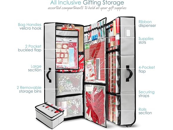 Hearth & Harbor Wrapping Paper Silver Storage Container