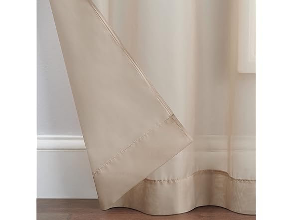 PAIRS TO GO Voile Sheer Curtains, Taupe