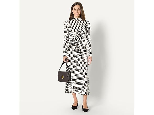 Amazon Essentials Women Fit & Flare LS Short Maxi Dress