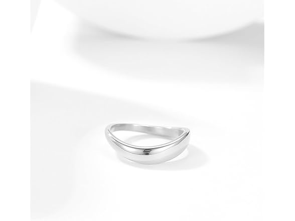 Silver Wavy Stackable Ring Band