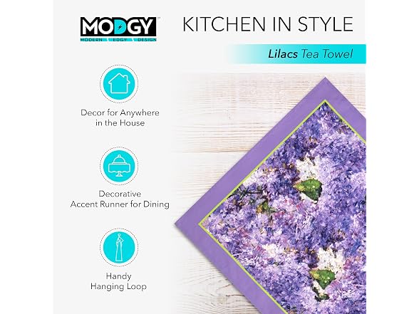 MODGY Dish Towel for Kitchen and Home Mary Cassatt Lilacs