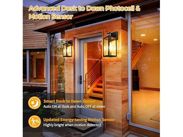 TOBUSA 2-Pack Motion Sensor Outdoor Lights
