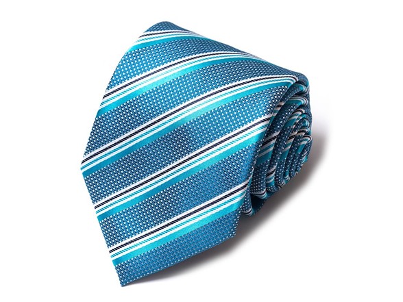 Formal Men’s Necktie - Ocean Blue Striped Texture