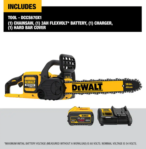 DEWALT DCCS670X1 16in 60V Chainsaw Kit (Open Box) - Gallery 7
