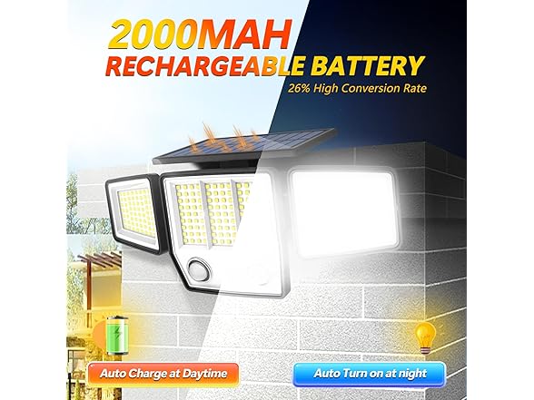 VENSSTNOR Solar Motion Sensor Outdoor Lights