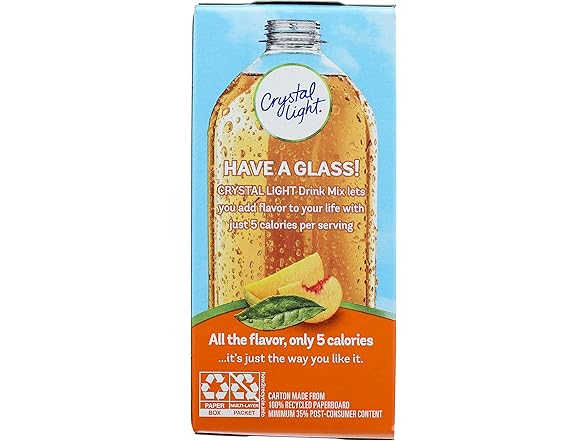 10CT Crystal Light Sugar-Free Peach Mango Drink Mix