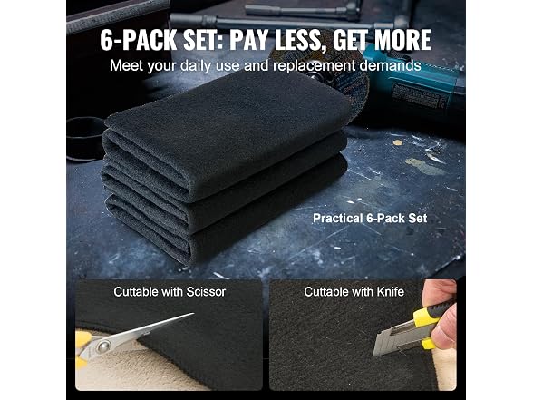 Carbon Felt Welding Blanket 6 Pack, 21" x 20"