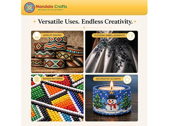 Mandala Crafts 11/0 Glass Seed Beads 18000Pc