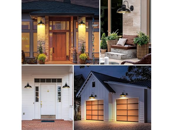 TOBUSA 2-Pack 11.5'' Black & Golden Wall Sconce