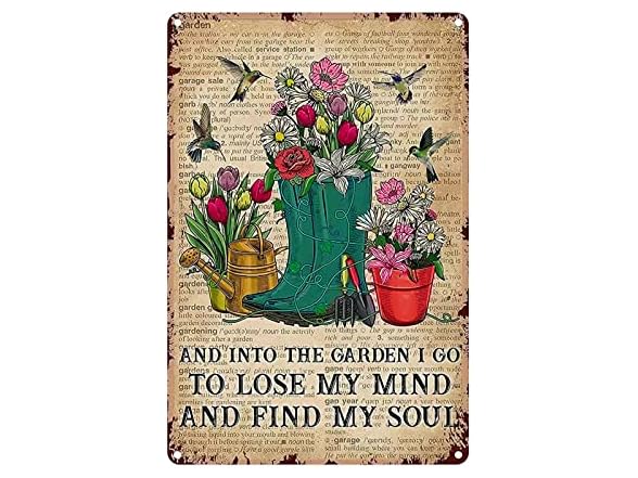 Vintage Metal Tin Sign-Into The Garden