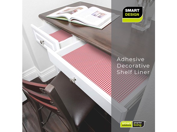 Smart Design Shelf Liner - Red Gingham