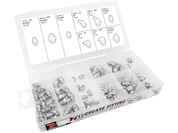 70pc SAE/MET Grease Fitting Set