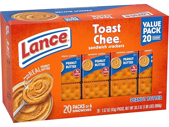 20PK Lance Sandwich Crackers, ToastChee Peanut Butter