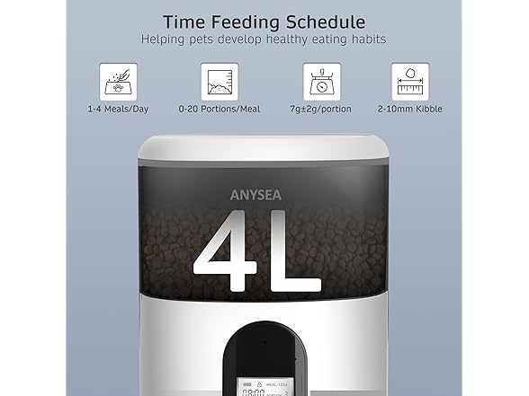 Smart Automatic Cat Feeder, 4L Timed Pet