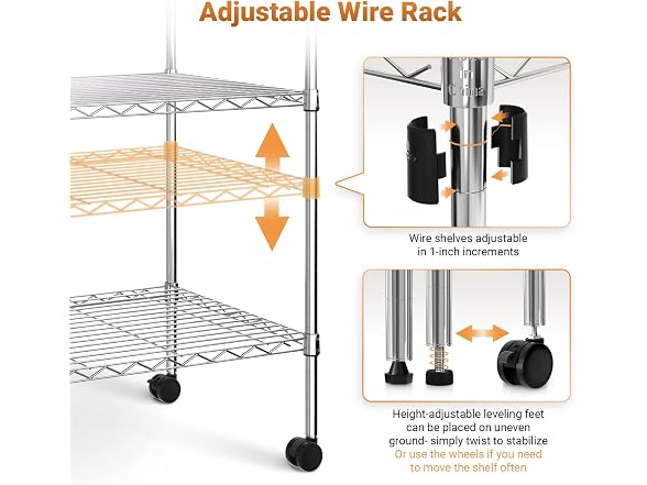 YSSOA Heavy Duty 4-Tier Shelving