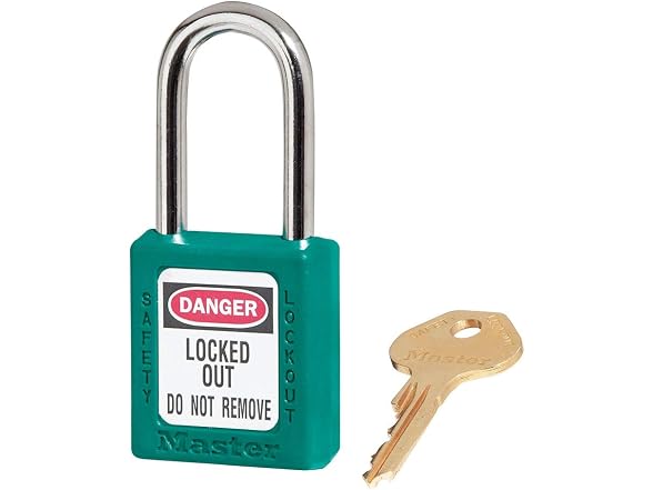 Master Lock Lockout Padlock, KA, Teal, 1-3/4"H