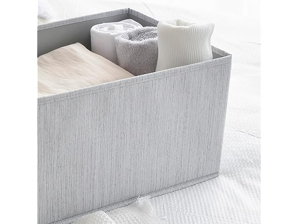 Sukkiri Homu 2-Pack Fabric Storage Baskets with Handles Grey