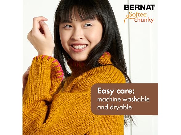 Bernat Softee Chunky Yarn, 3.5 Oz, Gauge 6 Denim