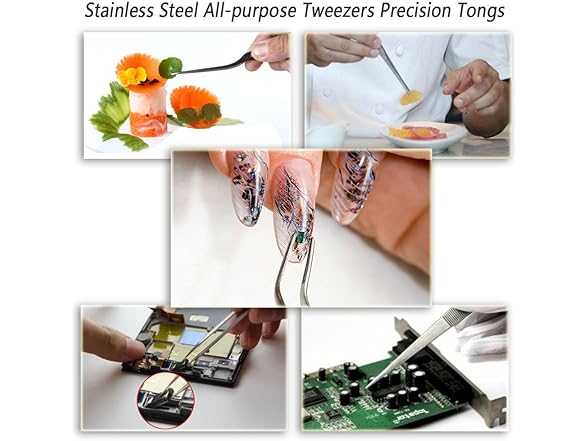 Teanfa Tongs Tweezers,5.5 inches