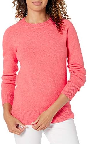 Amazon Essentials Women's Classic-Fit Soft Touch Long-Sleeve Crewneck Sweater, Coral Pink, Large
