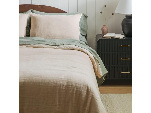 Crane Home Crinkled Cotton-Linen Comforter Cover
