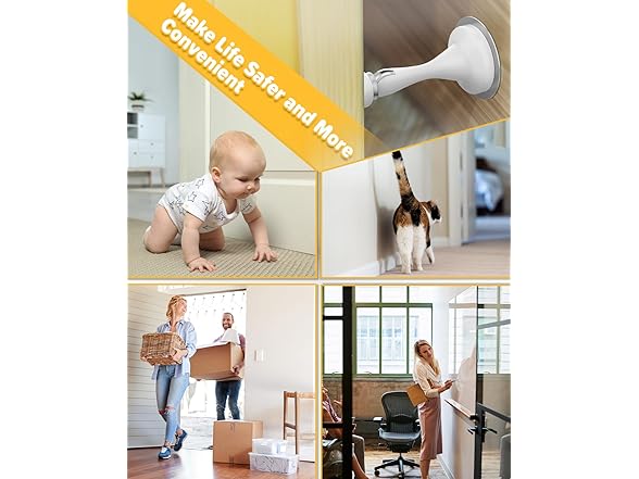 HELEMAN 4 Pack Magnetic Door Stoppers, White