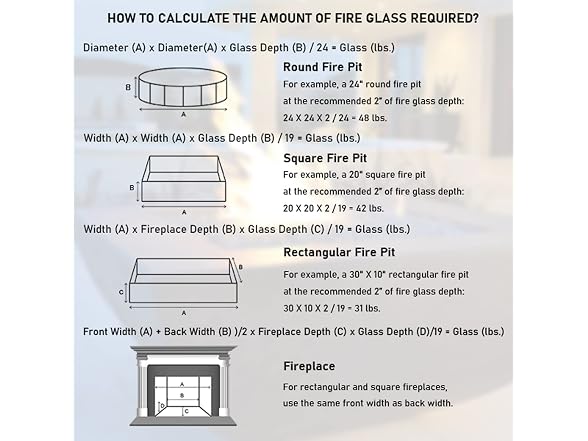 Grisun Fire Glass Mixed Color for Fire Pit, 1/2 Inch 10lbs