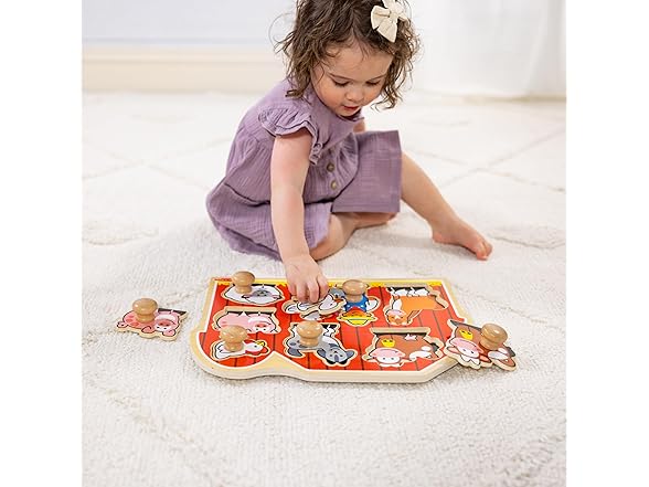 Melissa & Doug Wooden Jumbo Knob Puzzle 2-Pack