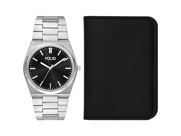 Folio Mens ThreeHand SilverTone Watch