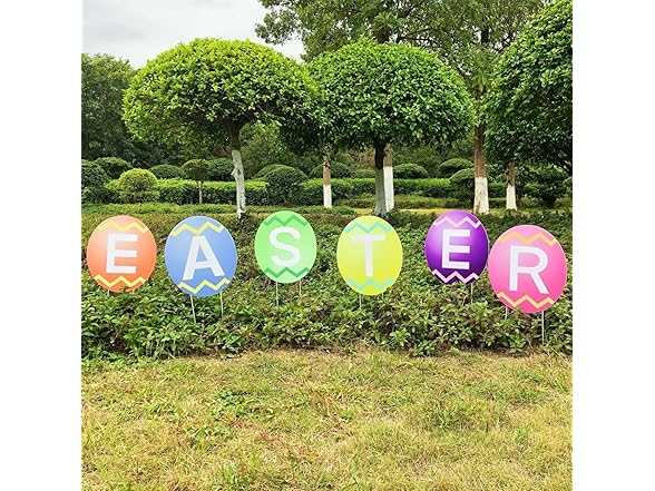ALISSAR Large Easter Bunny Egg Signs