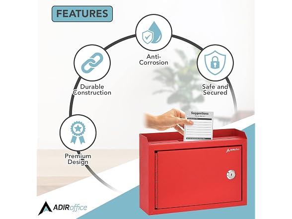 Adir Suggestion Box with Lock and Slot